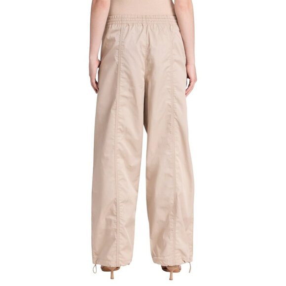 New Agolde Dakota Track Pant In Truffle Size Large Wide Leg Cotton Lightweight - Picture 5 of 16